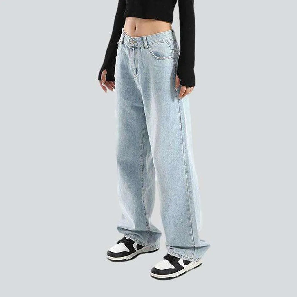 Bleached baggy women's jeans
