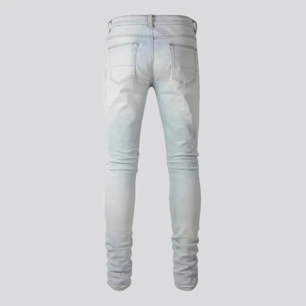 Vintage men's white-patch jeans