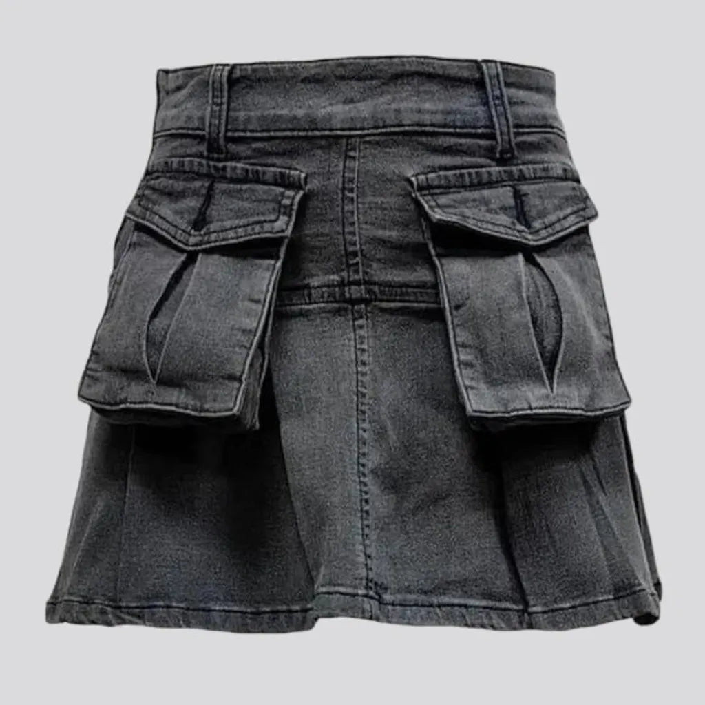Cargo women's denim skirt