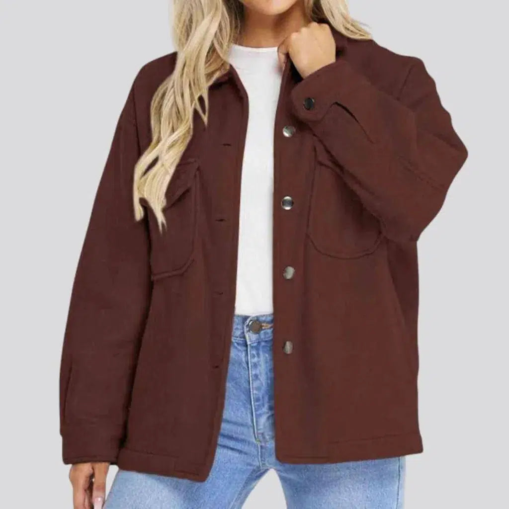 color, oversized, brown, shirt-like, buttoned, women's jacket | Jeans4you.shop