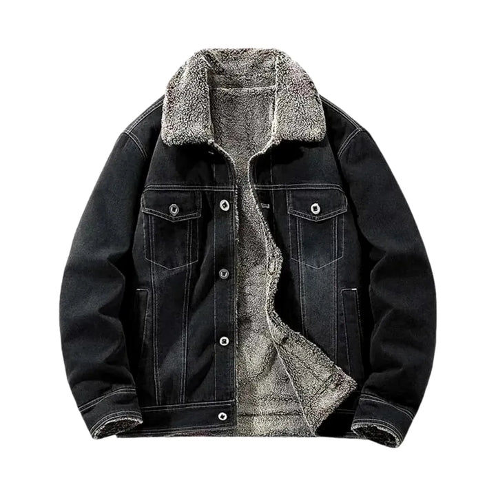 Classic Men's Denim Jacket - Black