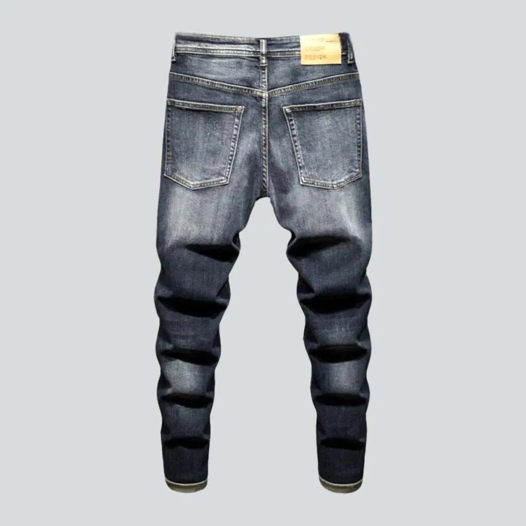 Sanded men's slim jeans