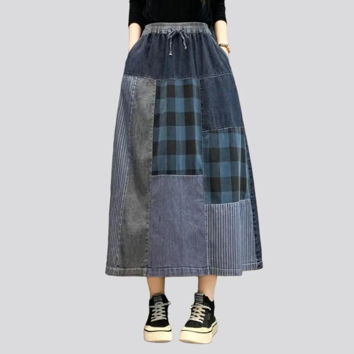 Long street denim skirt
 for ladies