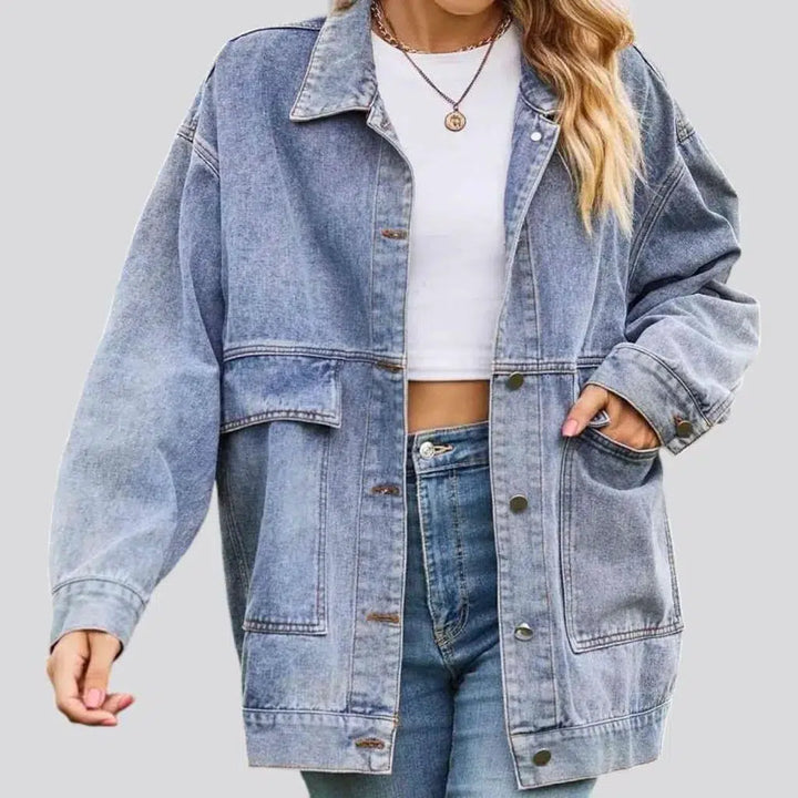 Stonewashed women's jean jacket