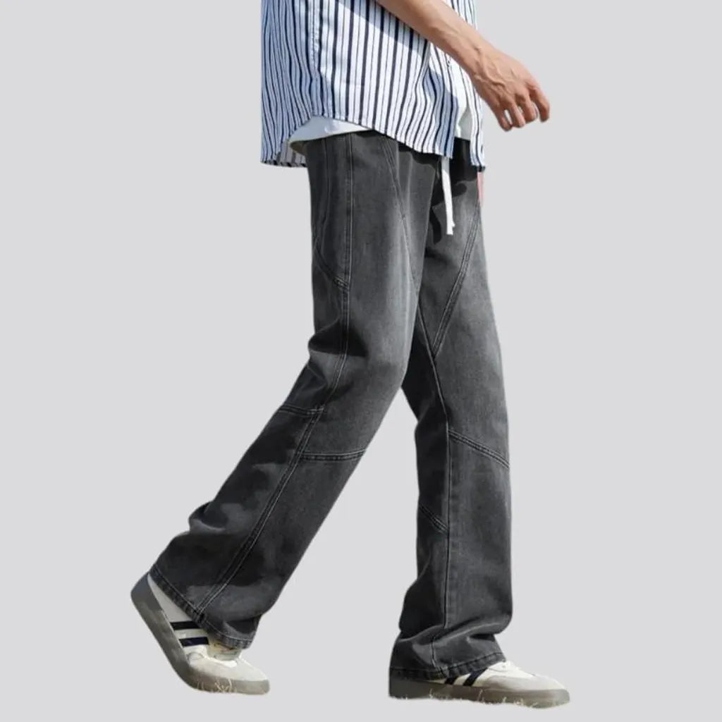 Men's contrast-stitching jeans