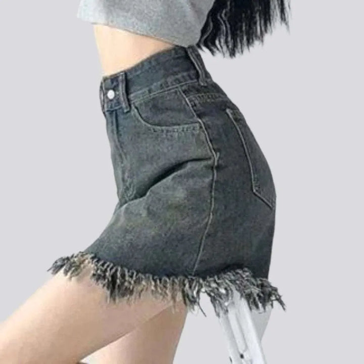 High-waist women's denim skirt