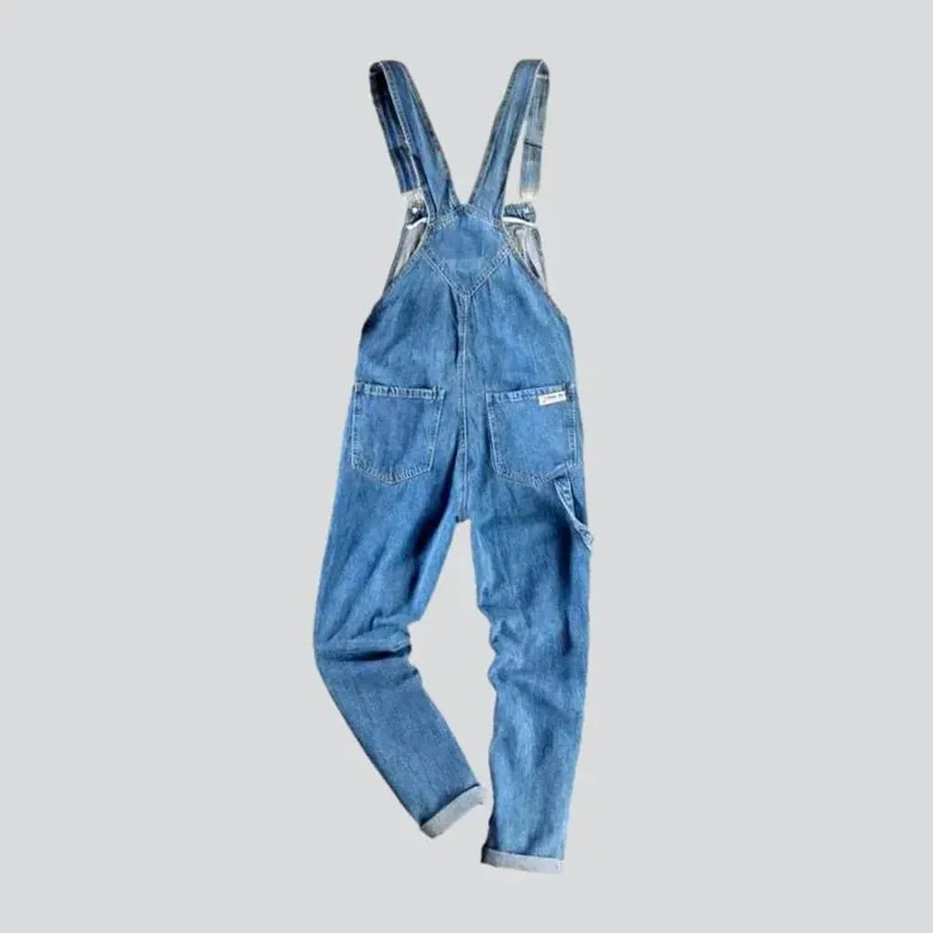 Carpenter-loop women's jean jumpsuit