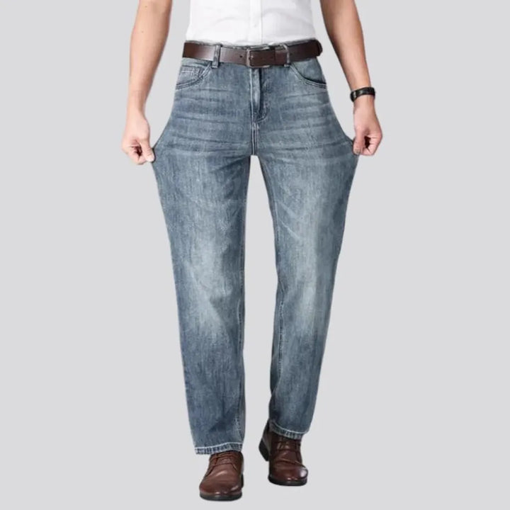 tapered, vintage, sanded, thin, whiskered, stonewashed, high-waist, 5-pockets, zipper-button, men's jeans | Jeans4you.shop