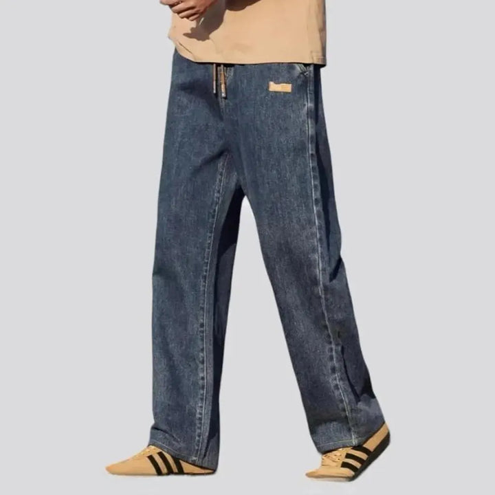 High men's waisted jeans
