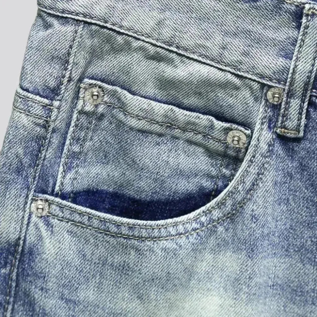 Mid-waist men's loose jeans