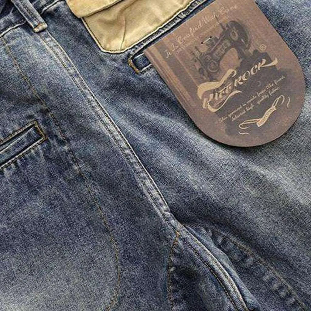 Sanded men's street jeans