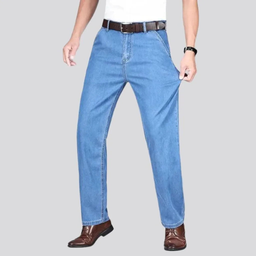 tapered, monochrome, thin, lyocell, high-waist, diagonal-pockets, zipper-button, men's pants | Jeans4you.shop