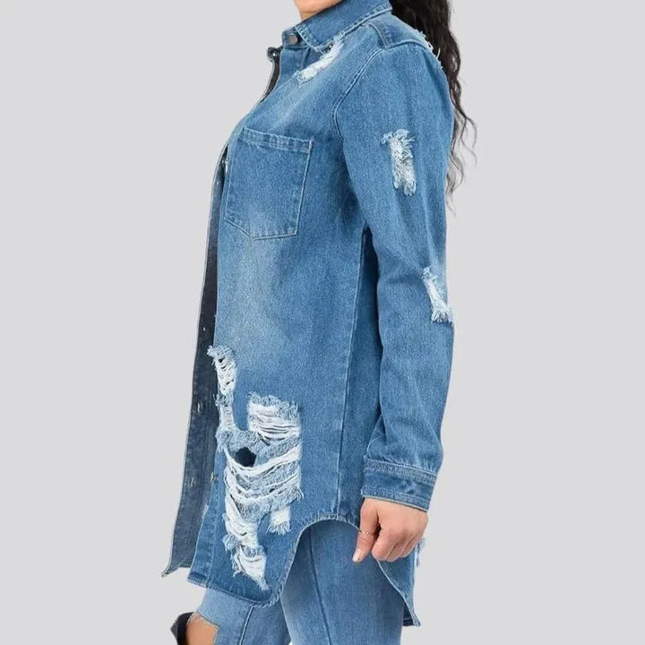 Regular grunge women's jean shirt