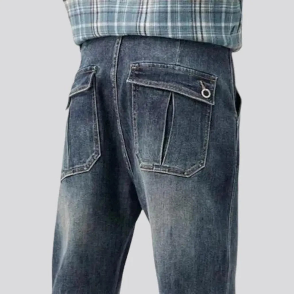 Sanded vintage baggy fit men's jeans