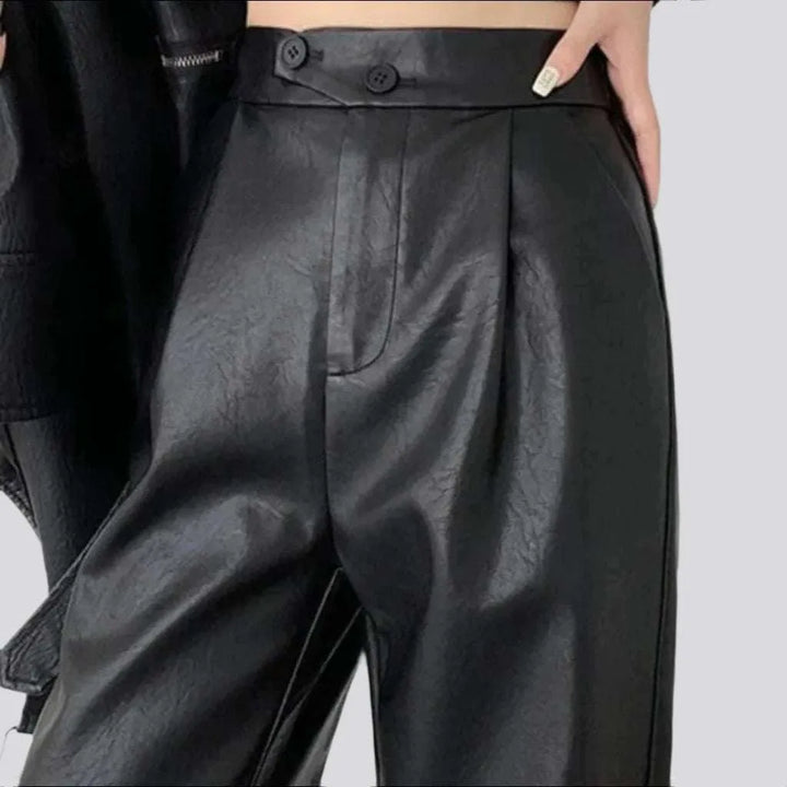 Y2k pleated-waistline women's denim pants