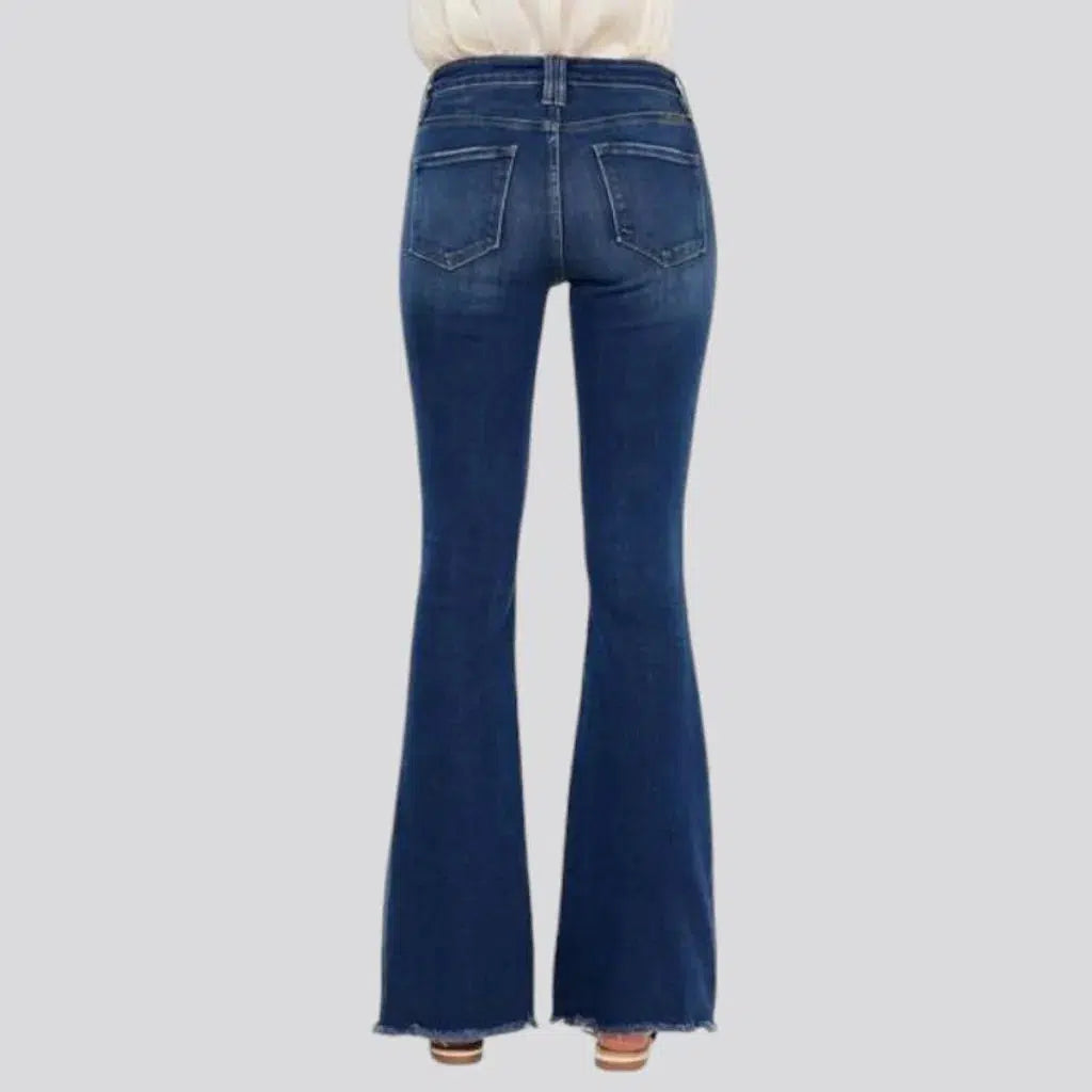 Sanded high-waist jeans
 for women