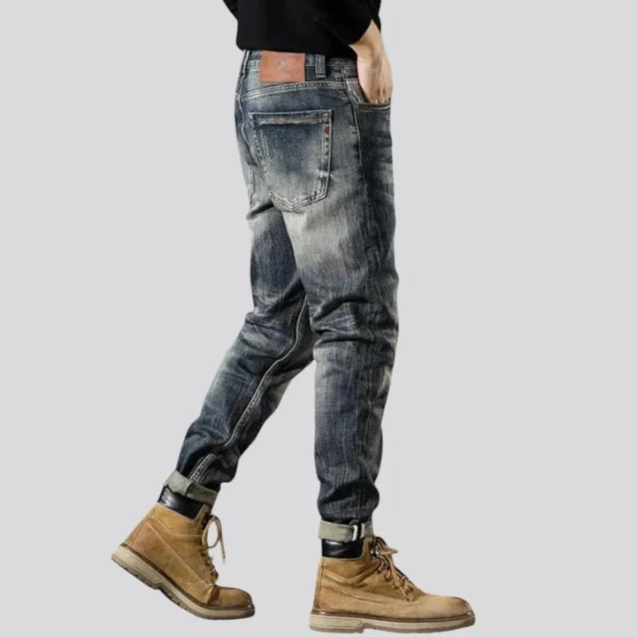 Stretchable dark jeans for men