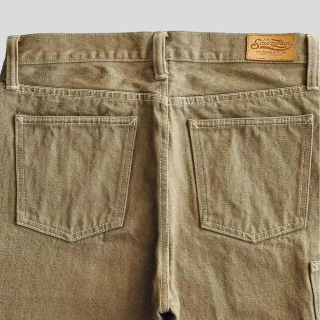 Color men's selvedge jeans