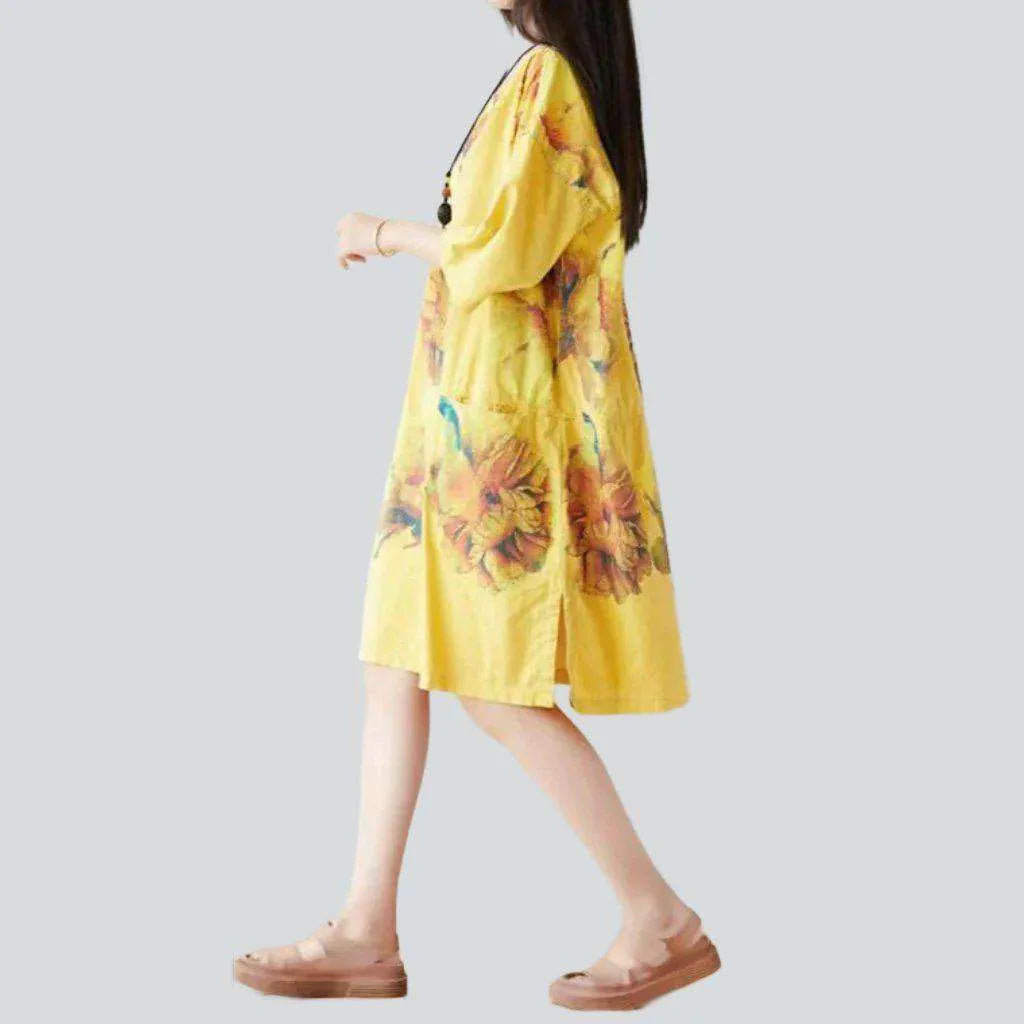 Korean fashion panted denim dress
