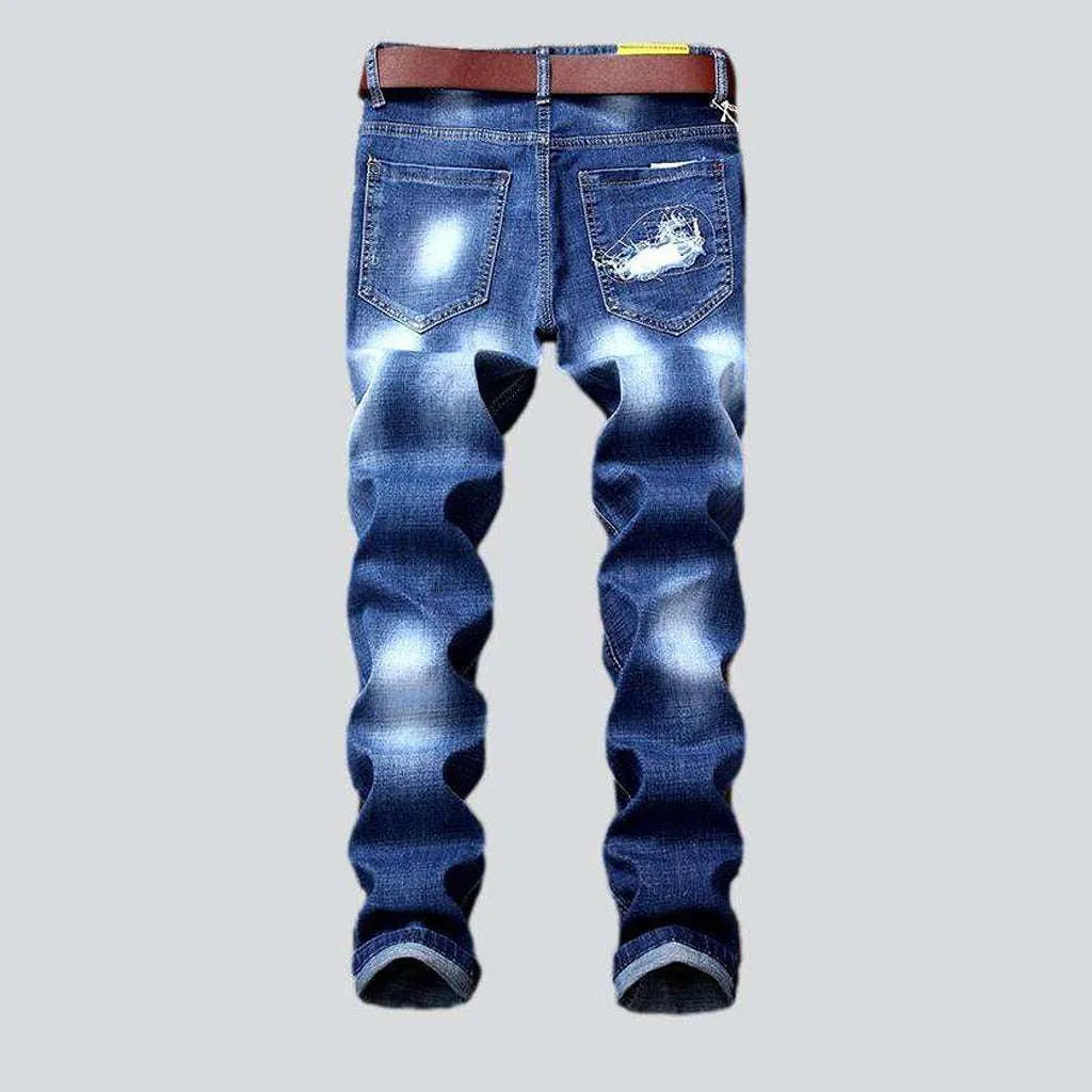 Military embroidery jeans for men
