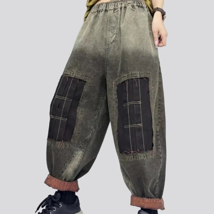 Baggy vintage denim pants
 for ladies