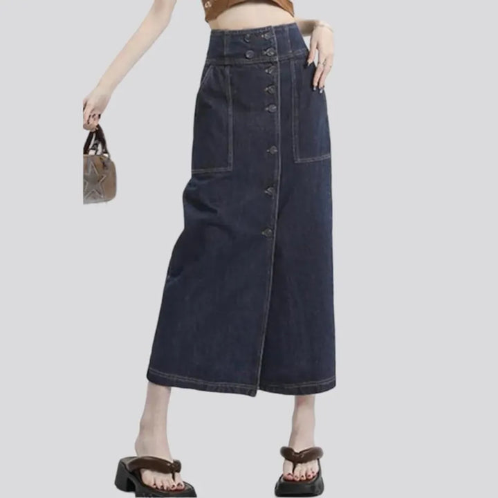 Classic long women's jean skirt
