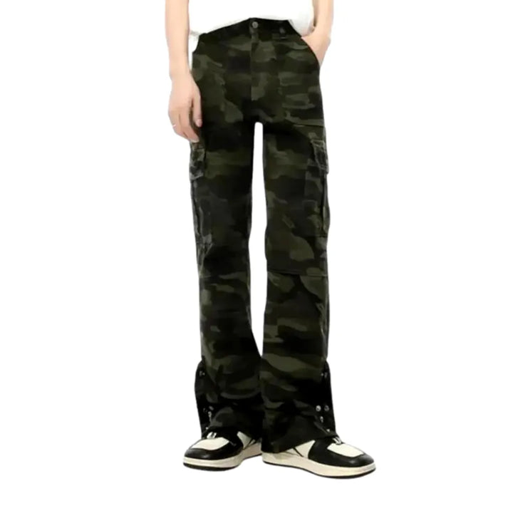 Multicolor Loose Fit Men's Jean Pants - Khaki