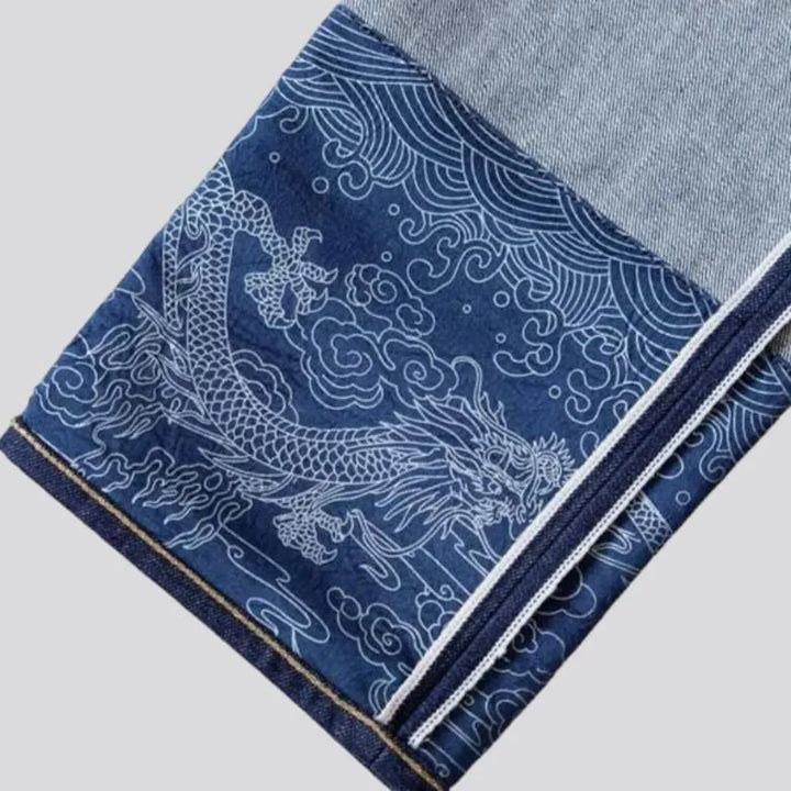 14oz dragon-lining selvedge jeans
 for men