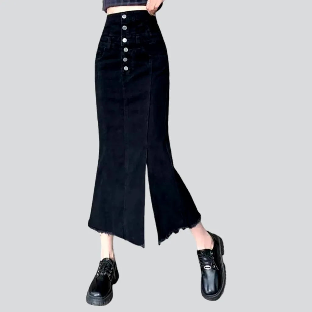 Street slit women's denim skirt