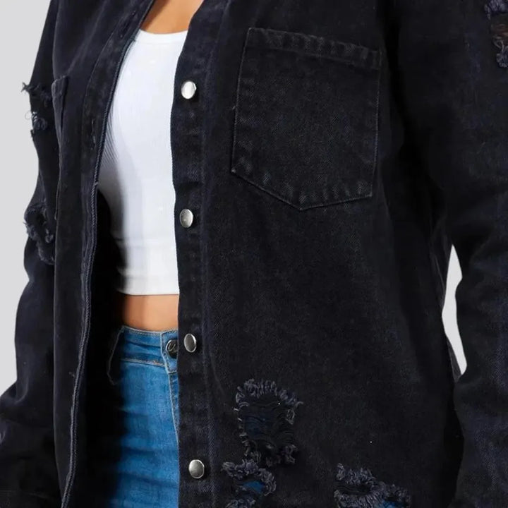 Elevate your style with women's denim shirt