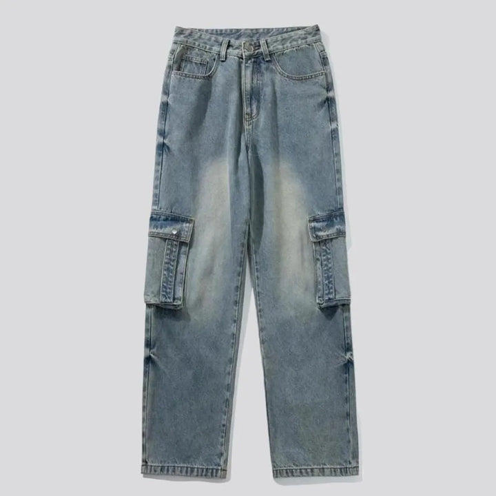 Cargo sanded jeans
 for men