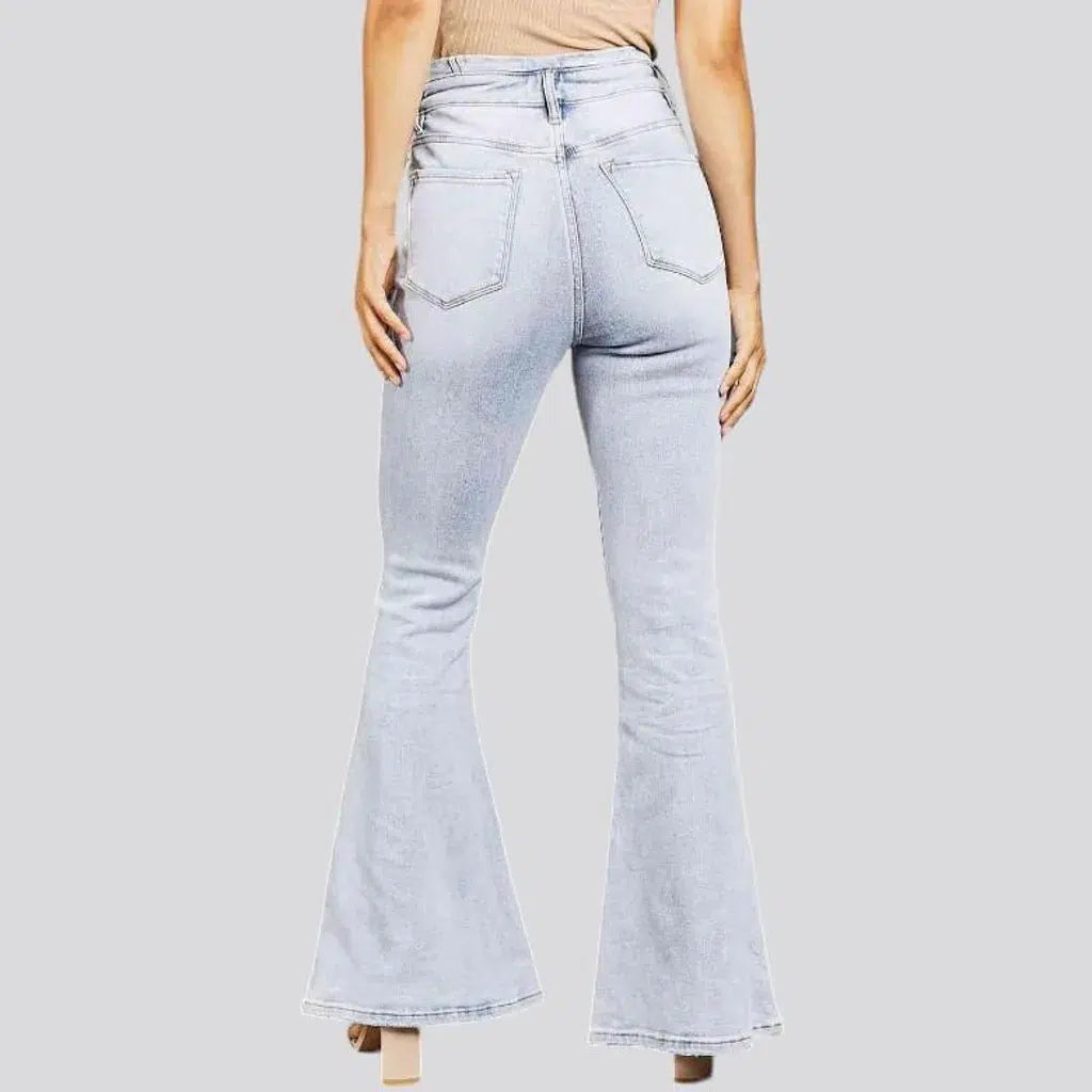 Bootcut light-wash jeans
 for ladies