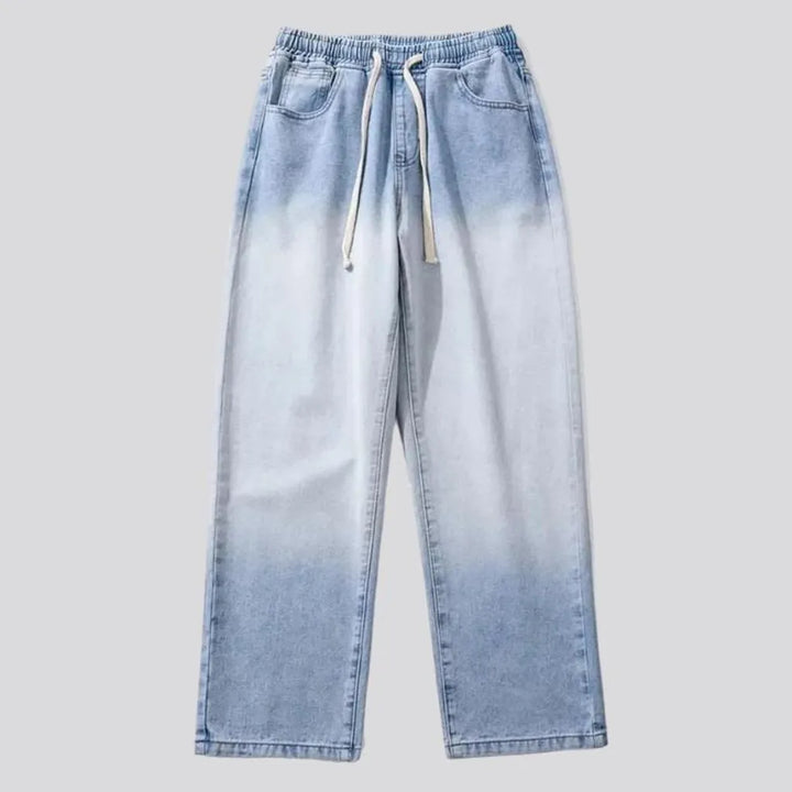Stonewashed men's contrast jeans