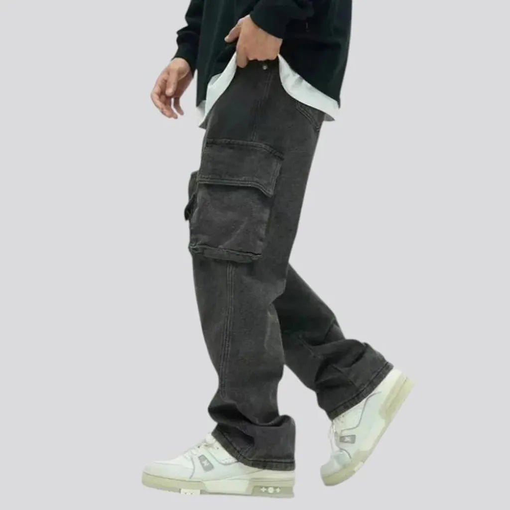 Baggy fit cargo men's jeans