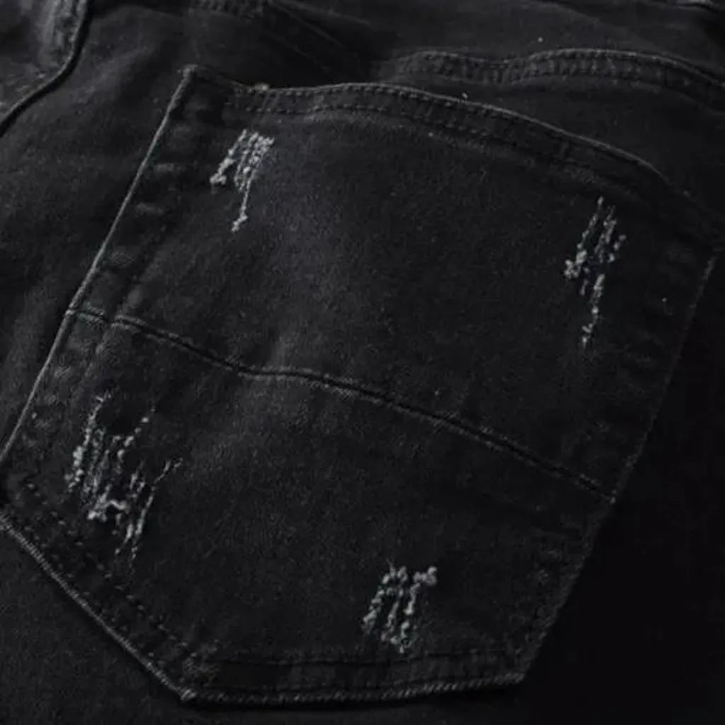 Black men's distressed jeans