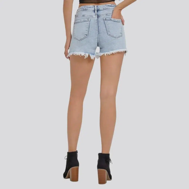 High-waist women's jeans shorts