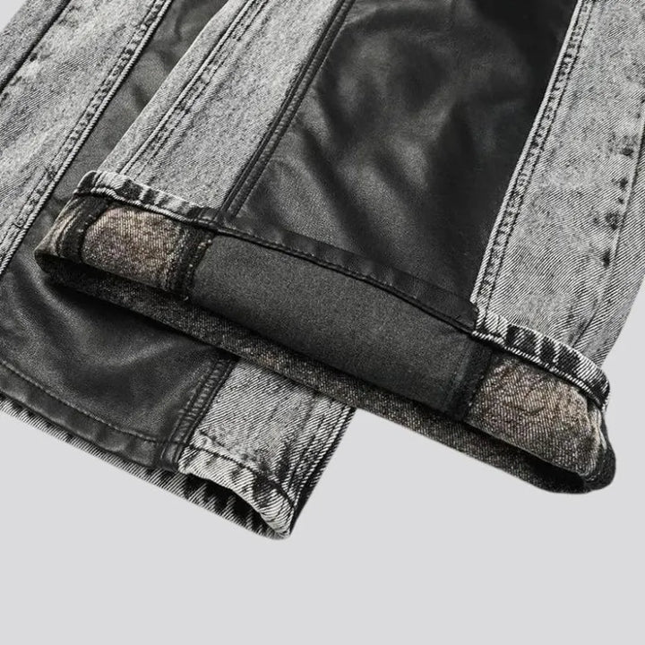 Roomy coated fashion jeans for men