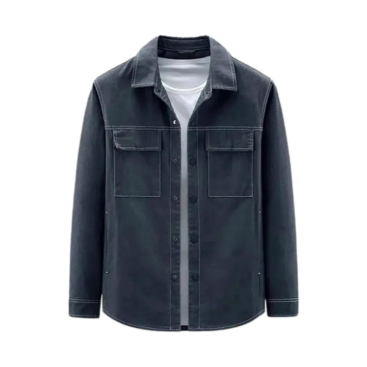 Stylish Dark Jean Jacket for Men - Dark Blue