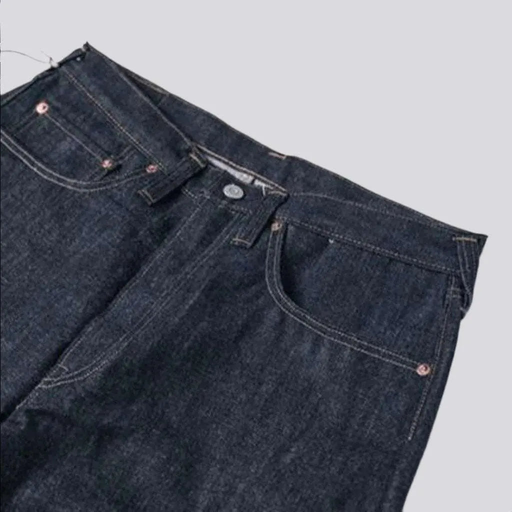 Straight high-waist selvedge jeans