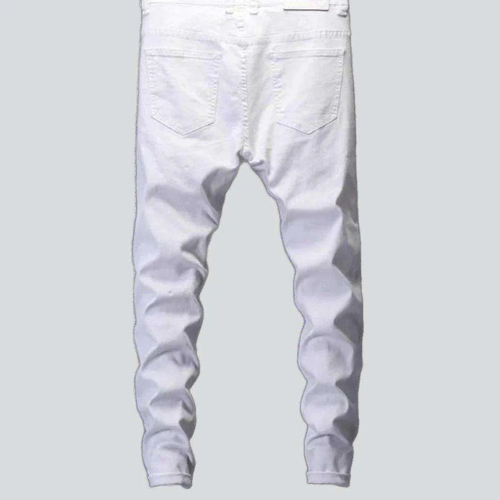 White distressed jeans for men