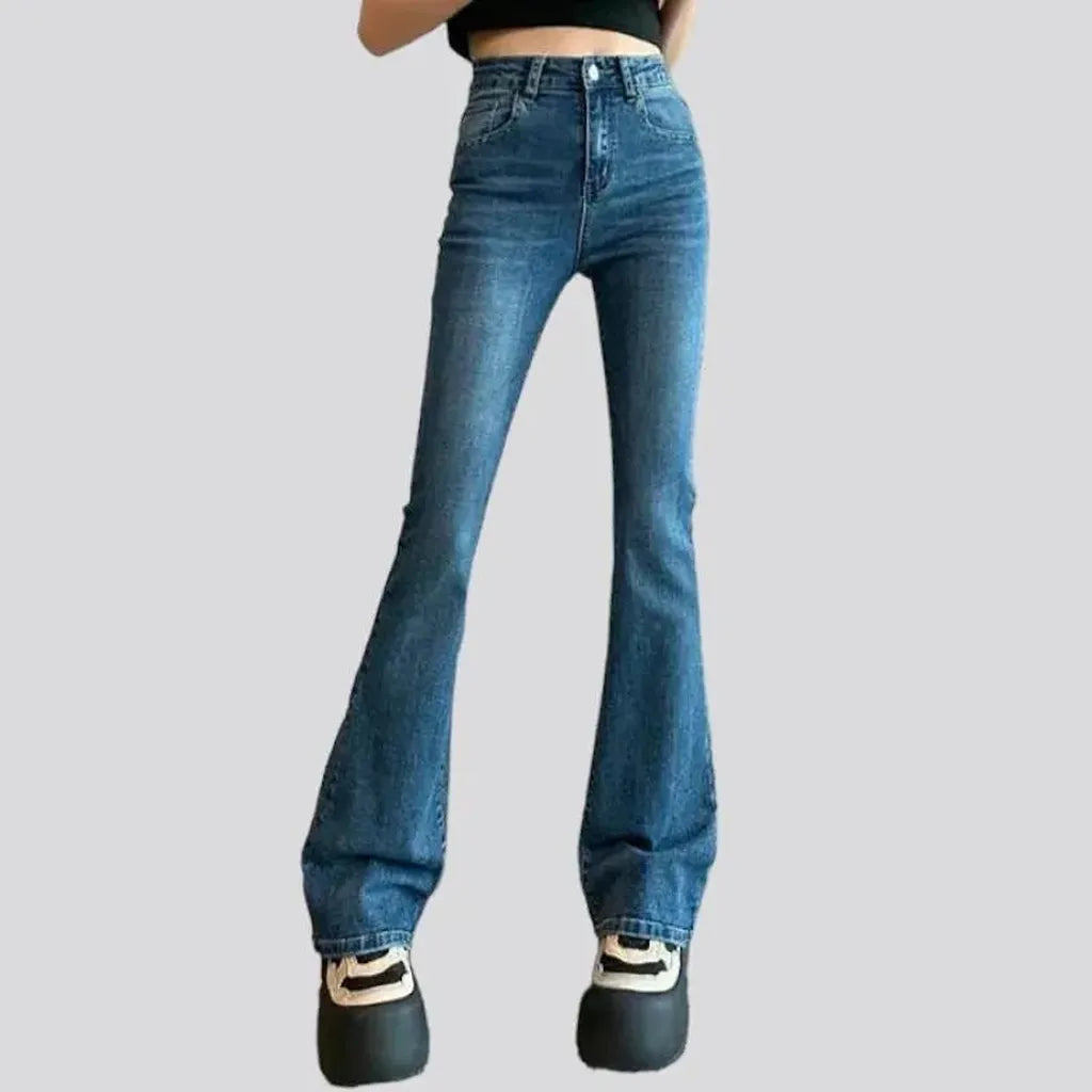 Bootcut sanded jeans
 for women