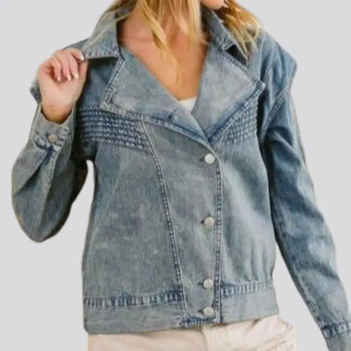 Fashion oversized jean jacket
 for ladies