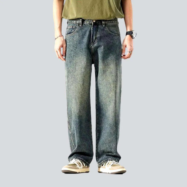 Baggy mid-waist jeans
 for men