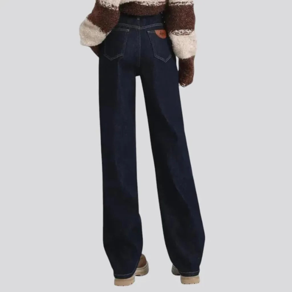 Insulated straight-leg jeans for ladies