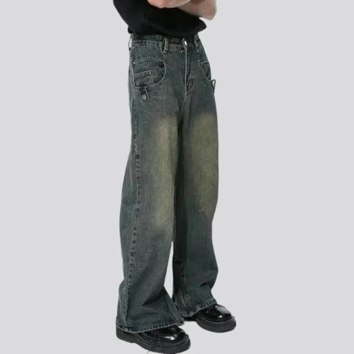 Slouchy men's floor-length jeans