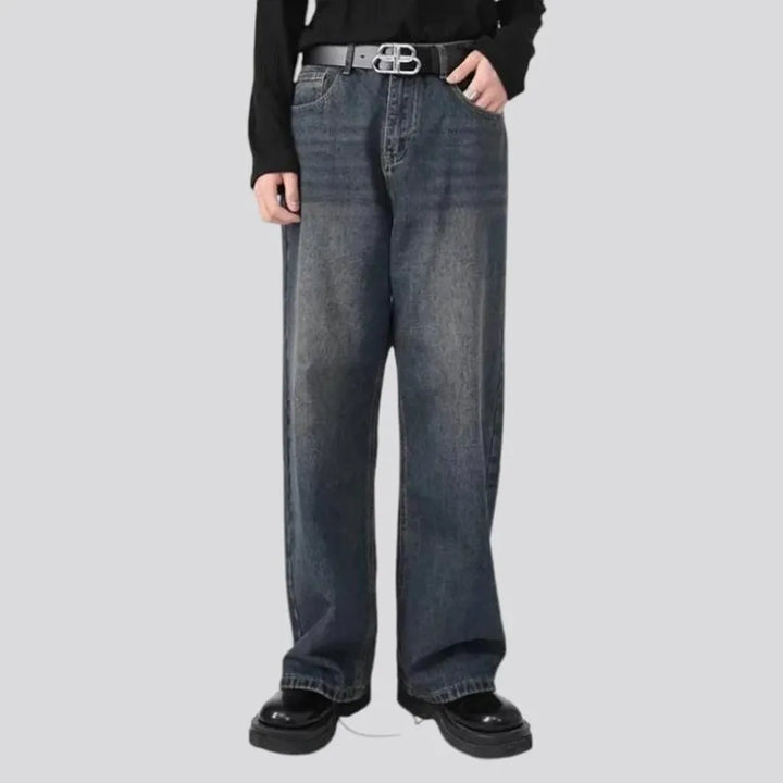 Mid rise baggy-fit men's jeans