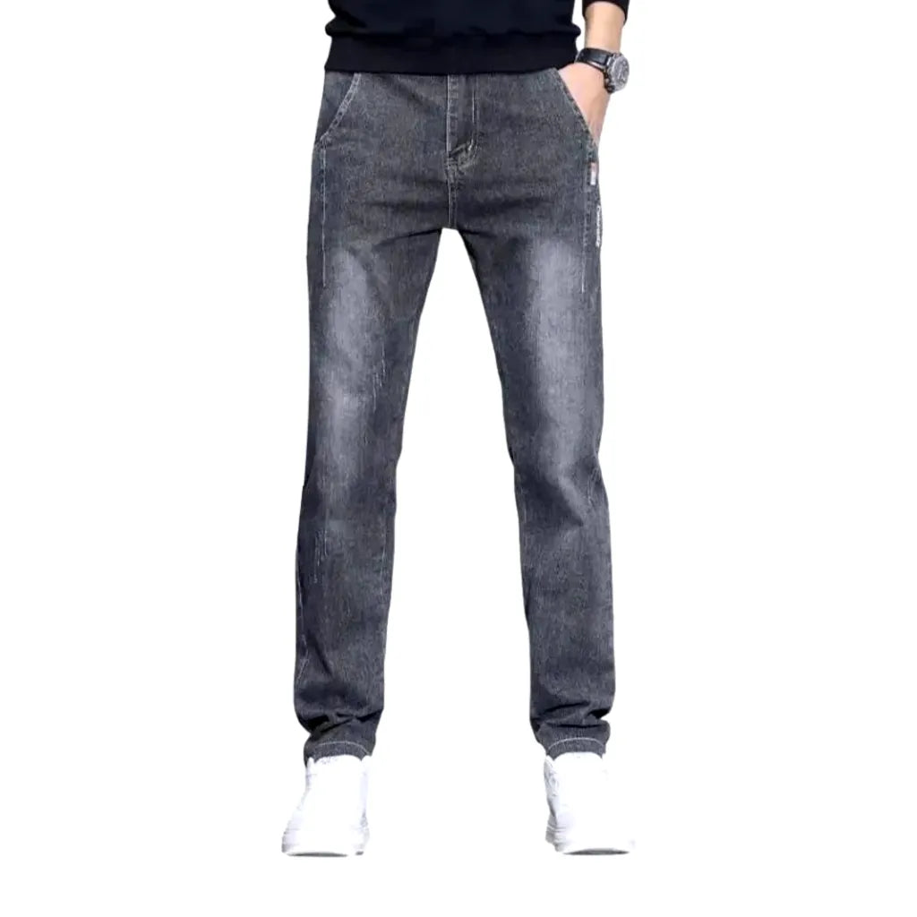 Slim Fit Dark Jeans for Men - Grey