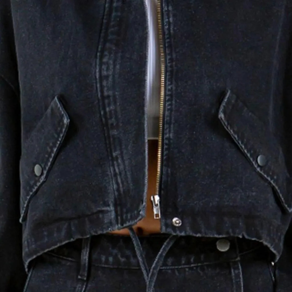 Vintage stonewashed denim jacket for women