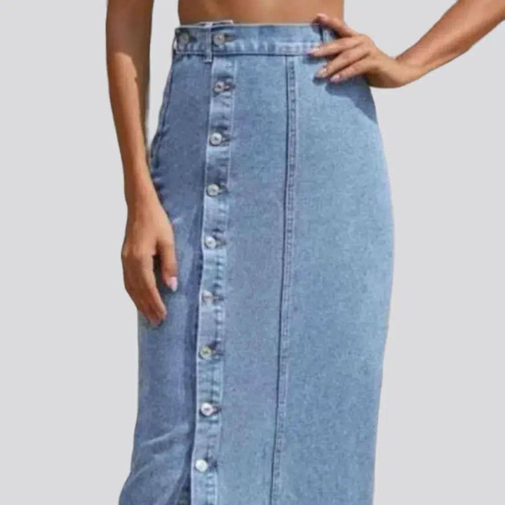 Light-wash vintage jean skirt
 for ladies