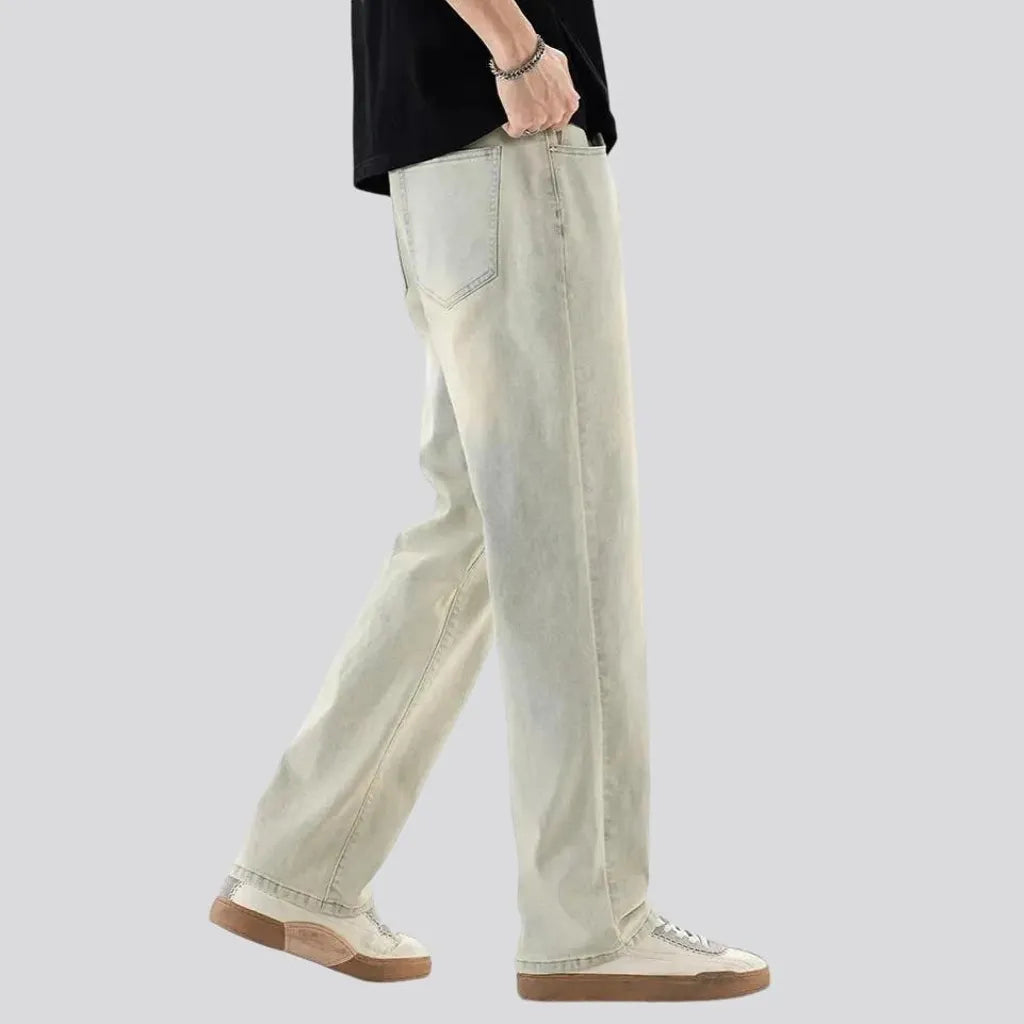 Fashionable light sanded men's jeans